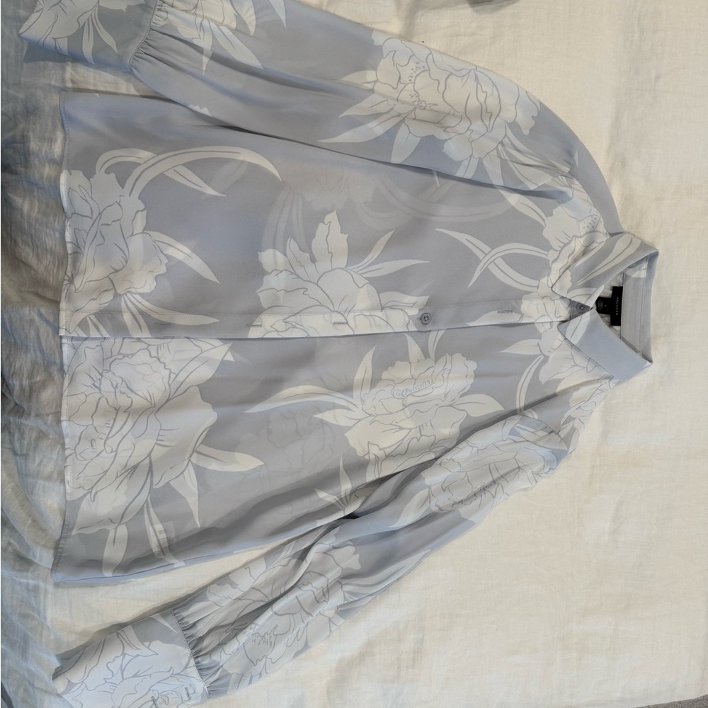 Halogen Light Blue Floral Blouse